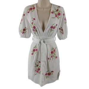 OSOS Elegant Embroidered Floral V-Neck  Dress